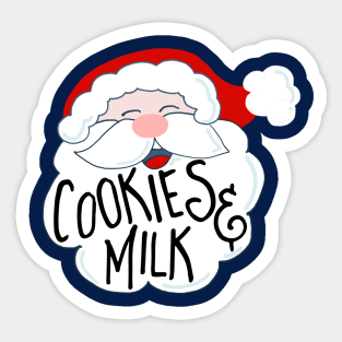 Santa, Cookies and Milk Sticker